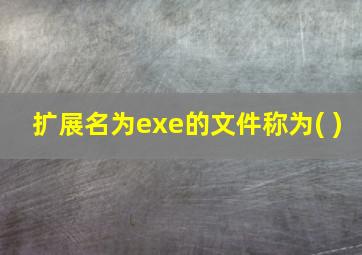 扩展名为exe的文件称为( )